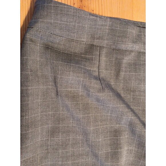 Le Suit Dress Pants Womens 12 Gray Check Straight Leg Lined Business Office NWT - Picture 2 of 8
